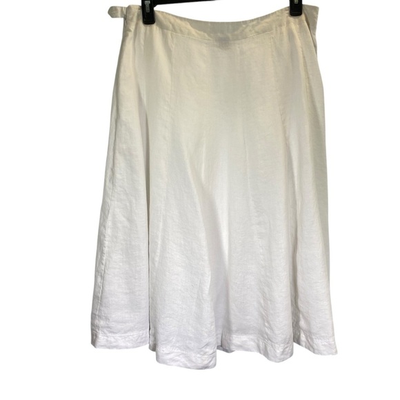 Grace Elements women's plus size 16 White / Cream Midi A-Line flare LINEN Skirt - Picture 4 of 6